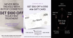 Save on Botox Juvederm and Alle 2024 Mothers day gift cards