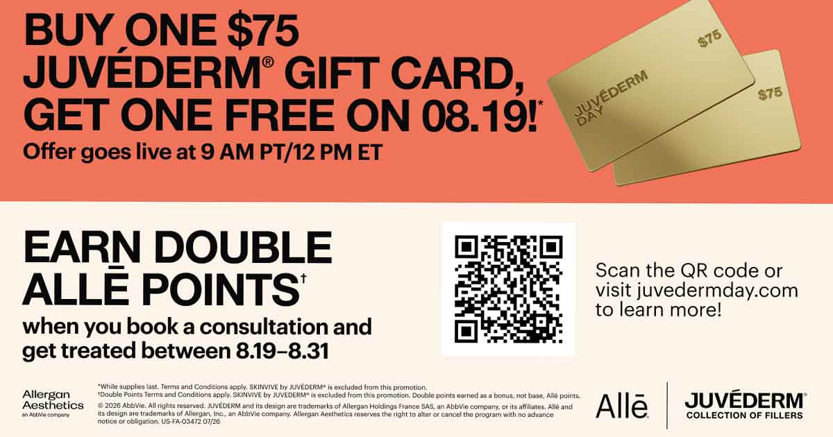 JUVEDERM DAY BOGO GIFT CARD 2026